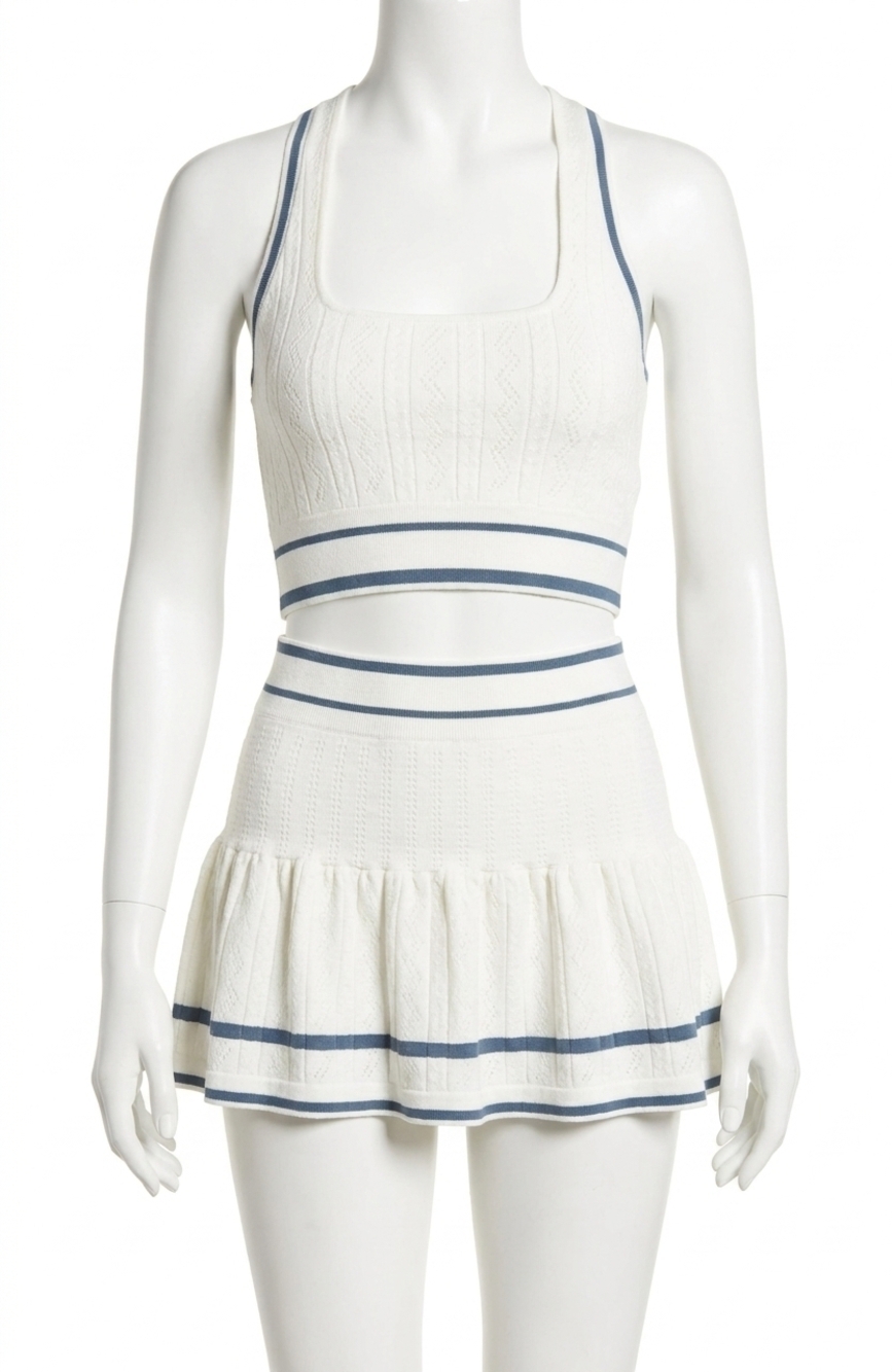 NEW FREE PEOPLE advantage halter top and skirt set in skyline combo
